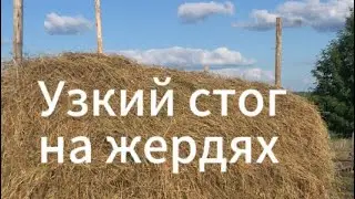 Зарод - узкий стог на жердях