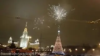 Новогодний салют в Москве на Воробьевых Горах - 2019 год