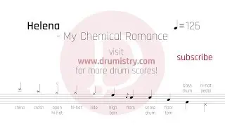 My Chemical Romance - Helena Drum Score