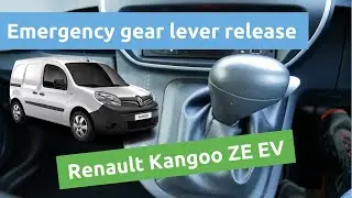 How to release the gear selector on a Renault Kangoo ZE for recovery