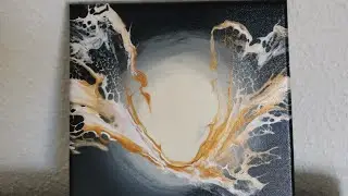 153. beautiful black/Gold Dutch #abstract #art #acrylic #pouring #dutchpour #diy #tutorial