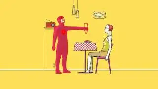 Superhero The Tomatoman in action // Супергерой Томатомэн в действии