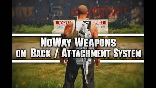 NoWay Weapons and Items on Back with Visible Attachments