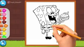 Learn To Draw And Color Spongebob SquarePants For Children And Toddlers!