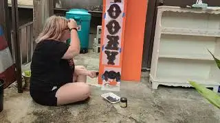 LIVE creating a Porch Leaner Sign using Essential Stencil and Dixie Belle Paints