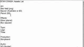 Adobe After Effects CS5 Tutorials - Project Star Crash Assets, Assets List Part No.2