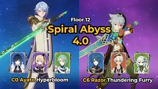 C0 Ayato Hyperbloom (C0 Yelan, C0 Baizhu) x C6 Razor Thundering Furry (C6 Bennett, C0 Nahida)