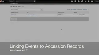 Adding Events to Accession records