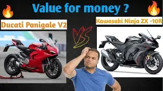 Ducati Panigale V2 Vs Kawasaki Ninja ZX -10R  || Top speed ,price , engine #ninja #ducati #panigale