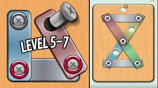 🏅 NUTS AND BOLTS - SCREW PUZZLE 🤪 Level 5~7 🧩 Gameplay Walkthrough