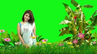 New 3D Cinematic Nature Beautiful girl Green Screen Effect 