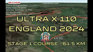 Ultra X 110 England 2024: fly over the 61.5 km course! Video of the race path. Race 1 of 2.
