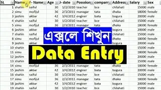 DATA ENTRY And Analysis || Excel Bangla Tutorial ||  Microsoft Excel Bangla tutorial By ICT BARI