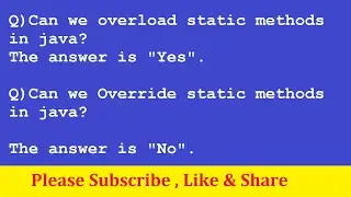 Can we Override static methods in java