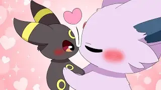 Espeon seems to fall in love with cute Mini Umbreon. | Pokémon Animation