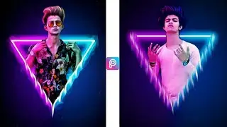 Picsart Neon Triangle Effect Photo Editing | Neon Triangle Manipulation | MX Munna Pro |