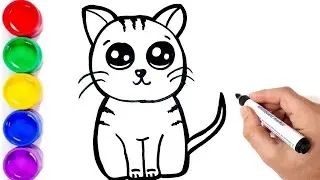 Kedi Çizimi - Kolay Çizimler - Kedi Nasıl Çizilir - Kedi Resmi Çizimi - Sevimli Resim Çizimleri