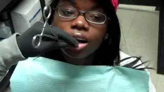 Essence getting her lip pierced