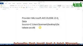 How to get the connection string in visual studio .net to ms access and SQL server