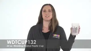 Custom Wedding Cups - 24 oz. Wedding Frosted Plastic Cup WDTCUP132
