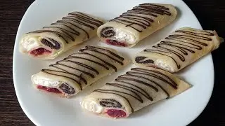Млинці "Калейдоскоп" з потрійною начинкою (вишня, мак, сир)  - смачно та красиво
