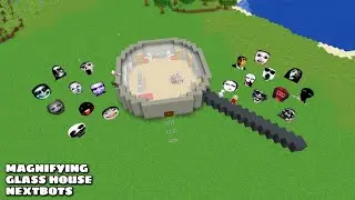 SURVIVAL MAGNIFYING GLASS HOUSE WITH 100 NEXTBOTS in Minecraft - Gameplay - Coffin Meme