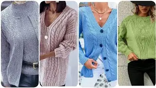 Latest Hand Knitting Women Cardigan and Sweaters Design//girl woolen top design