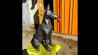 Полигональные скульптуры из металла Доберман ( Винница СТО 911 )