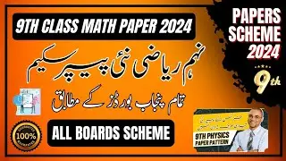 9th Class Math Paper Scheme 2024 | Punjab All Boards Scheme | Mathematics Paper 9th Class 