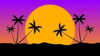 Gravit Designer | Learn to Draw Simple Sunset Landscape | # Daily practice