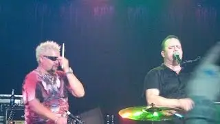 Guy fieri Hops on Stage and Plays Drums at Slims San Francisco with Cowboy Mouth