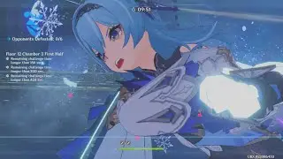 Spiral Abyss 12-3 3 STAR | Genshin Impact v2.2  RAW footage  ft.Eula Akuoumaru , Kazuha