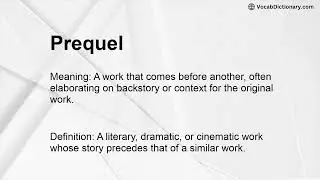 Prequel Meaning