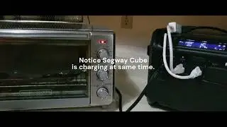 Using toaster oven with Portable Power Segway Cube. #segway #cube #solar #energy #lithium #power