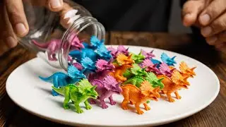 Colorful Baby Dinosaurs in a Jar 🦖✨ | Ultimate ASMR Macro Compilation
