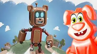 Робот-медведь против робота-Йети. Желейный пёс Стасик играет в Super Bear Adventure.