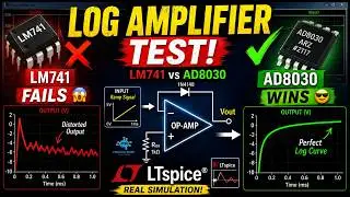 Log Amplifier using Op Amp Experiment | Logarithmic Amplifier Opamp | #opamp #ltspice #ic741 #fets