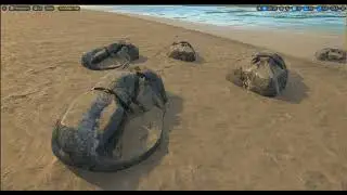 Waves wet effect on landscape UE4, gerstner waves