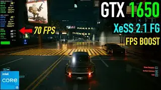 GTX 1650 - Cyberpunk 2077 - XeSS 2.1 Frame Generation - Works with Any GPU!