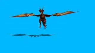 Dragon on blue screen