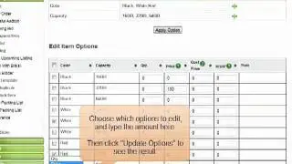 Color & Size Option