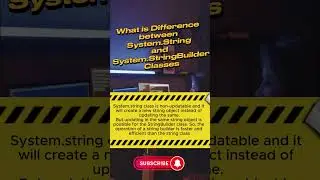 What is Difference between System.String and System.StringBuilder classes? #shorts #ytshorts