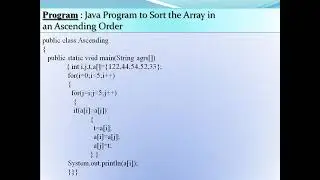 Ascending order in java programming using Array || Ascending order