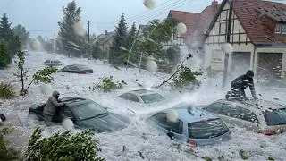 Extreme weather in Germany! Traffic paralyzed, hailstorms and flooding in Wittenburg