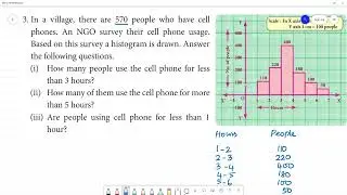 Class 8 TN Maths  6. STATISTICS    Exercise 6.2   3.In a village, there are 570 people who have cell