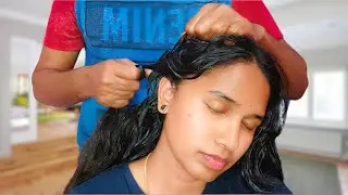 Hair Oiling and tap tap head massage by Husband With Real ASMR Sounds