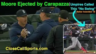 E3 - Dylan Moore Ejected by Vic Carapazza After Check Swing Call Turns into HBP After Replay Review