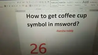 how to get coffee cup symbol in msword?