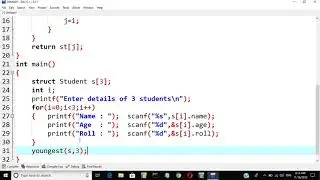 Passing structure array to function in c