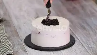 Confectioner Decorates Cake with Blackcurrant Jam | Stock Footage - Envato elements